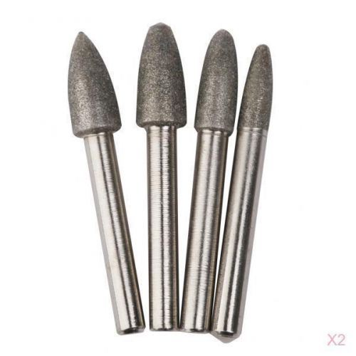 2x 4x Rotary Shank 6mm Diamond Coated Jewelry Grinding Burrs Bits 6/8/10/10mm