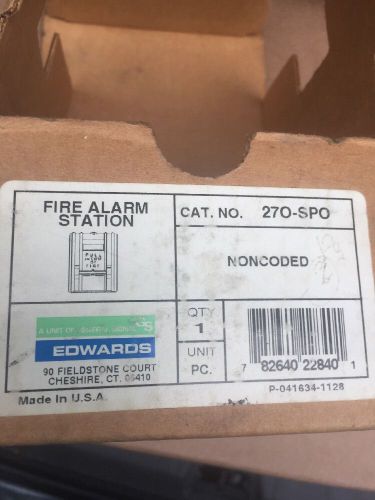 EDWARDS SIGNALING 270-SPO Fire Alarm Pull Station, Red, L 3 1/8 In