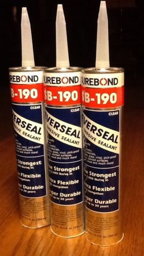Surebond Everseal SB-190 Adhesive Sealant 10.3 Oz 3 Tubes Snowguard Roofing