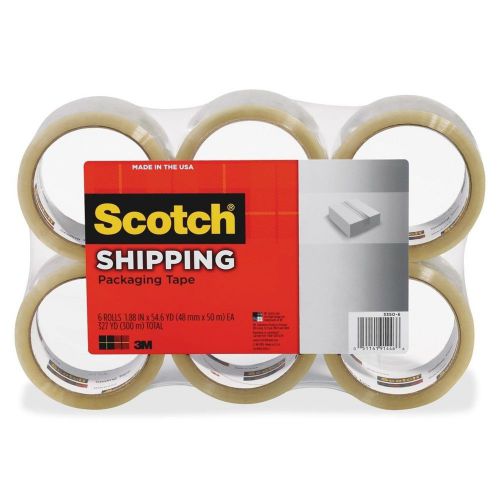 Scotch lightweight shipping packaging tape 1.88 inches x 54.6 yards 6 rolls (... for sale