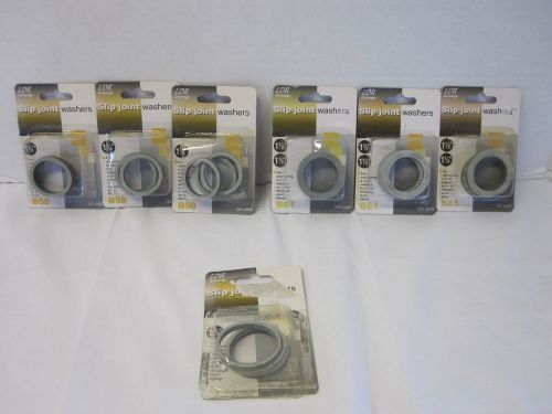 LOT OF 7 NEW IN PACKAGE SLIP JOINT WASHERS-1 1/2&#034;, 1 1/4&#034; 3 PER PACKAGE-