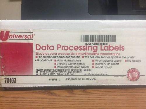 LOT OF 6 BOXES UNIVERSAL DATA PROCESSING LABELS 70103