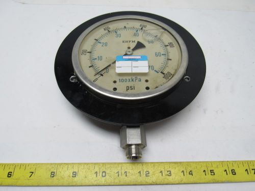 Enfm 6&#034; flanged mount liquid filled pressure gauge 0-1000 psi 1/2&#034; npt bottom for sale
