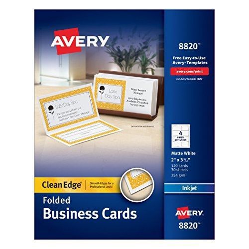 Avery Folded Two-Side Printable Clean Edge Business Cards for Inkjet Printers,