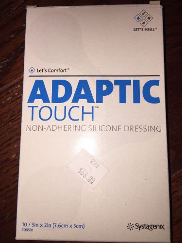 (10) New Systagenix Adaptic Touch Non-Adhering Silicone Dressing 3&#034;x2&#034; 500501