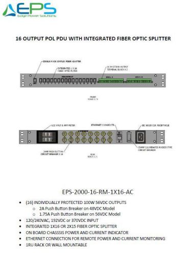 Passive Optical LAN / GPON Remote Power Supply w/ Integrated Splitter