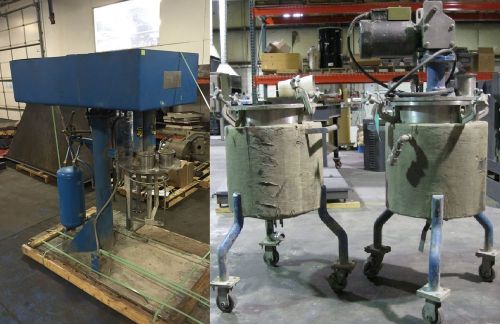 10 gallon jaygo dual shaft mixer - s/s - vacuum - jacketed - 2 mix cans for sale