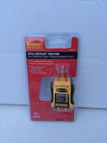 Sperry Instruments GFI6302 GFCI Outlet Tester, Free Shipping, New