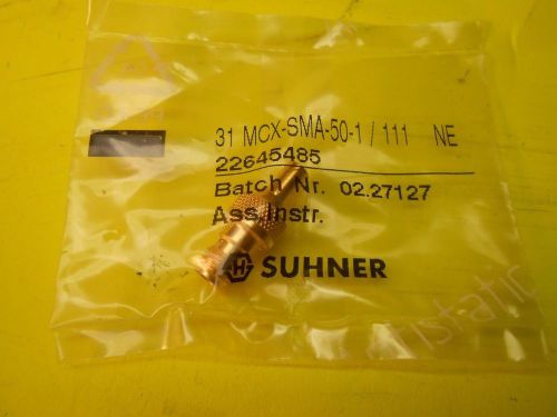 HUBER + SUHNER 31MCX-SMA-50-1/111 NE -SMA Adapter RCP/RCP - 22645485 - NEW