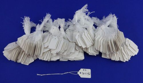 1000 Blank White Strung Merchandise Price Tags #3
