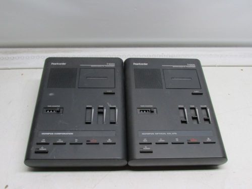 Lot of 2 Olympus Pearlcorder T1000 Microcassette Transcribers