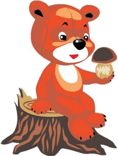 30 Custom Bear With Mushroom Personalized Address Labels