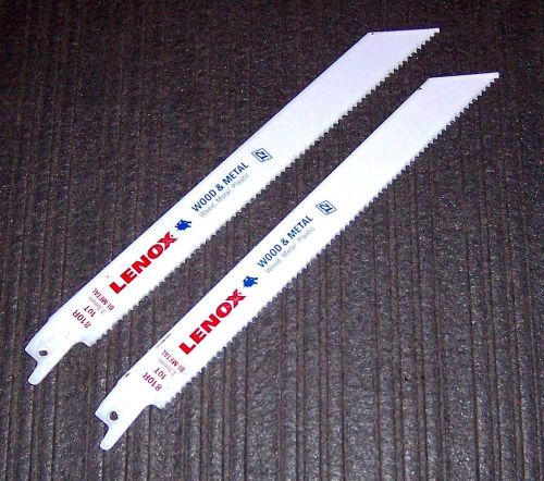 2 ea. Bulk Pack Lenox 810R 8&#034; 10TPI Reciprocating Bi-Metal Blades