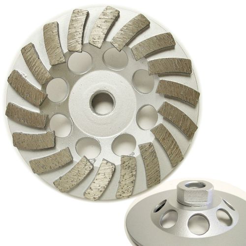 4.5” premium turbo diamond cup wheel for concrete 18seg 5/8-11 thread 30/40 grit for sale