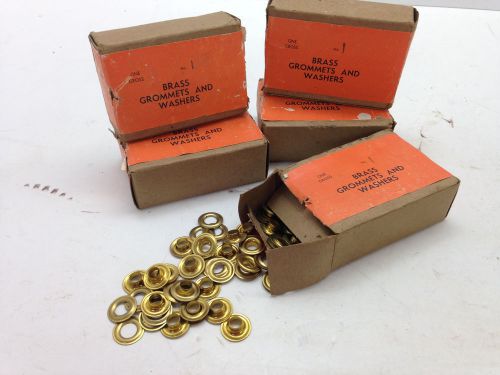 Lot of 4 1/2 Boxes Brass Grommets &amp; Washers One Gross x4 No. 1 NOS