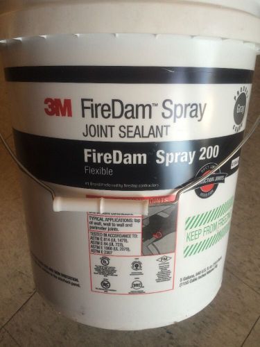 3M FD-200-G FireDam Spray Fire Barrier Joint Sealant, 5 gal Gray Sealed new pail