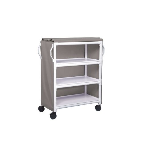 3 shelf linen cart - 36&#034; x 20&#034; shelves - mesh silverado             1 ea for sale