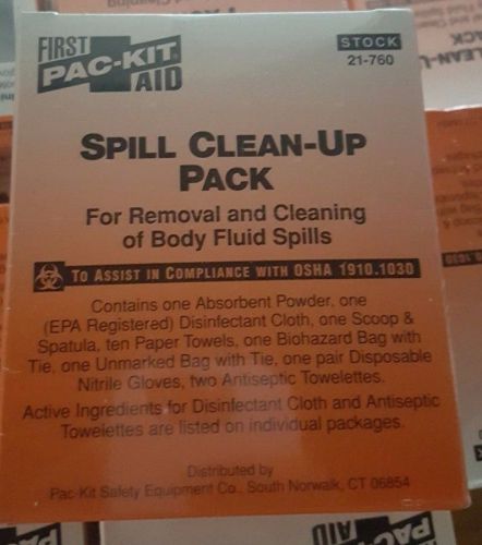 (18) Pac-Kit 21-760 Spill Clean Up Pack for Body Fluid Spills
