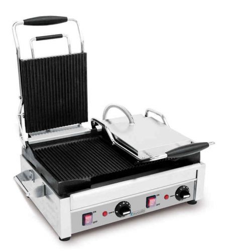 Eurodib SFE02365, 19-Inch Countertop Double Electric Panini Grill, UL, cUL, NSF