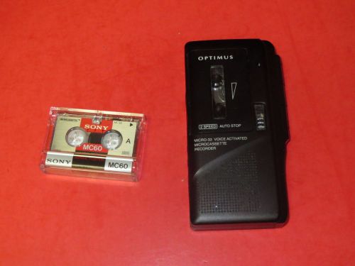 OPTIMUS MICRO-33 MICROCASSETTE RECORDERS with Tape Tested and Working SHIPS FREE