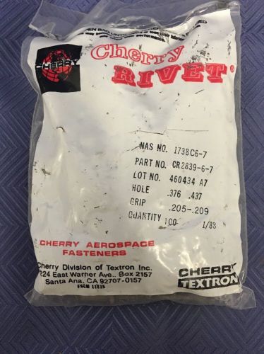 CHERRY RIVET CR2839-6-7 AIRCRAFT RIVET - Pack of 100