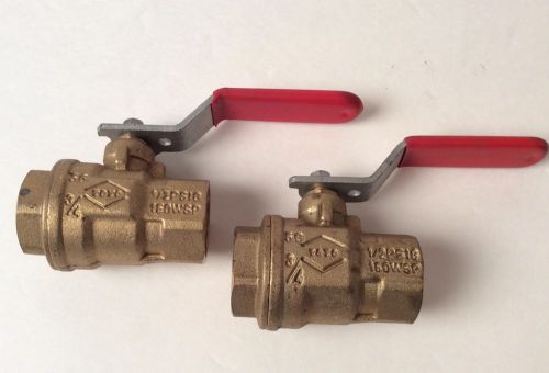 New pair 3/4&#034; sweat brass ball valve full port, shut-off valves, 600psi wog for sale