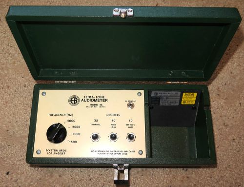 Eckstein Vintage Tetra-Tone AUDIOMETER Model EB-46-Tested WORKS-New Battery