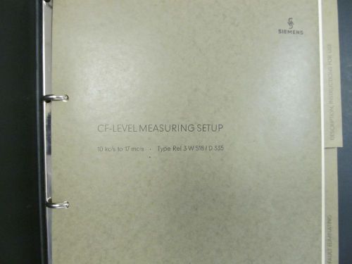 Siemens CF-Level Measuring Setup Operating Manual (English version)