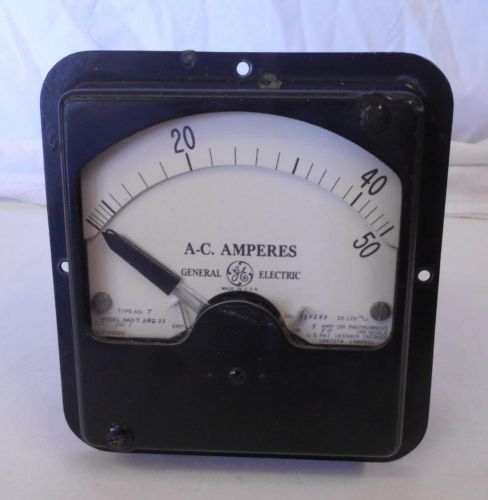 GE General Electric Vintage Panel Meter 0-50 AC Amp Type AD-7 8AD7ABZ33 n