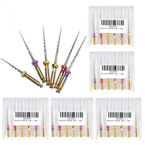 5 pack dental endodontic niti rotary files universe engine sx-f3 25mm mixed for sale