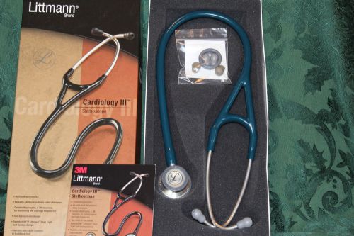 3m littmann cardiology iii stethoscope caribbean blue 27&#034; new open box 3138 for sale