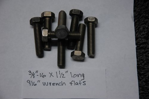 3/8&#034;-16 x 1 1/2&#034; long hex head titanium bolts - 8 pcs for sale