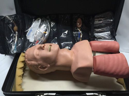 Laerdal Airway Management Trainer Intubation System Manikin With Case &amp; Extras!