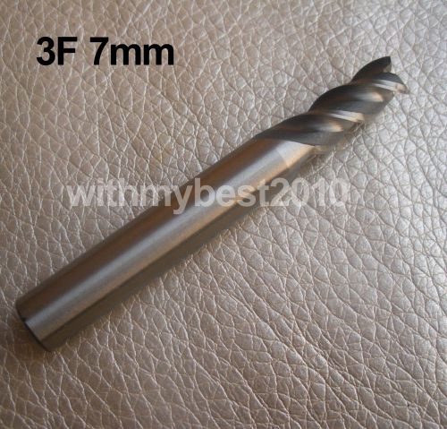 Lot 1pcs 3 Flute HSS End Mills Cutting Dia 7mm Shank Dia 8mm Milling Tools