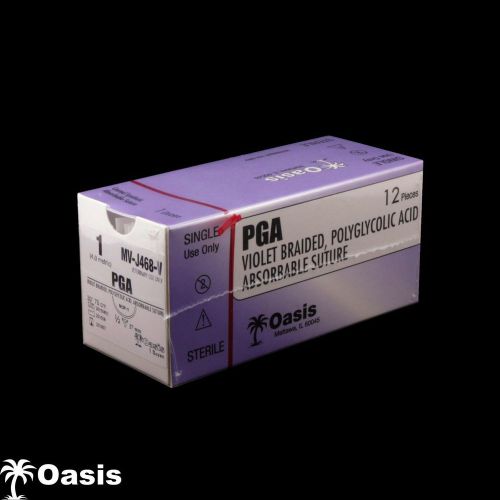 Veterinary PGA Violet Braided, Polygl. Acid Absorb Suture, 1/NCP-1, Vet Use, DZ