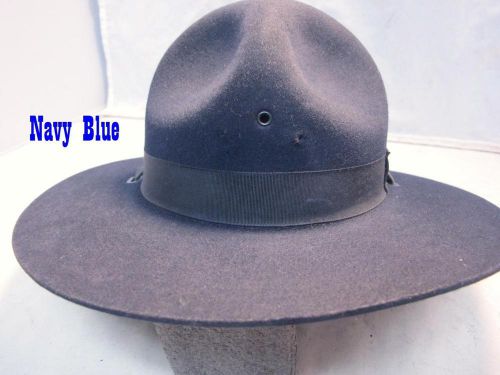 Stratton navy blue 3xxx beaver police security uniform campaign hat size 7 1/8&#034; for sale