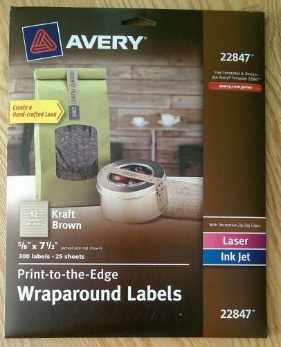Avery 22847 Print-to-the-Edge Wraparound Labels,  Kraft Brown