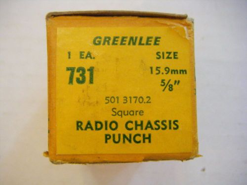 Greenlee 5/8&#034; square radio chassis punch and die knockout set for sale