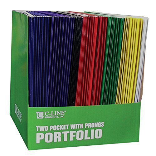 NEW C-Line Recycled Two-Pocket Paper Portfolio w/ Prongs, 1 Case of 100 Folders