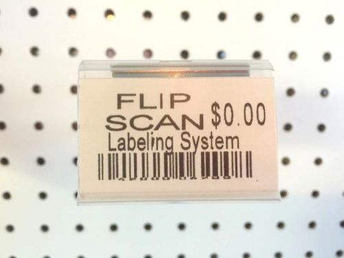 (50 PACK) 1.25 X 2 inch Flip Label Holder for Flip Scan Pegboard Hooks. USA Made