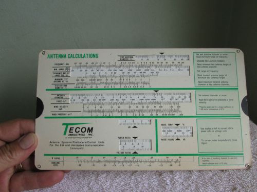Tecom Vintage Antenna  Calculator Paper Slide Rule Type