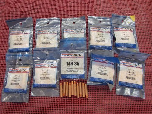Lot (100) American Torch Tip Contact Tips 14H-35 Tweco Lincoln MIG Welding .035