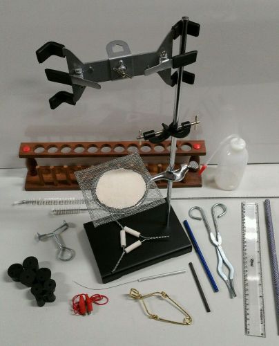 Science classroom laboratory hardware kit - ring stand / test tube rack &amp; more for sale