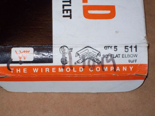 NEW BOX 5PC WIREMOLD 511 / V511 FLAT ELBOW BLUFF SURFACE MOUNT RACEWAY P197