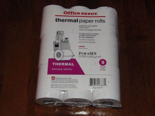 Office Depot Thermal Paper Rolls 2 1/4IN X 85FT White Pack Of 9 109-317 BB18925