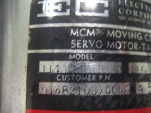 Electro-Craft EC MCM 1140-110-15 Moving Coil Servo Motor-Tach