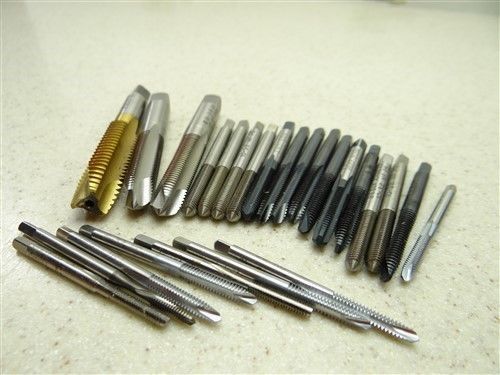 LOT OF 25 HSS ASSORTED TAPS 6-32NC TO 1/2&#034;-13NC NETCO OSG BESLY