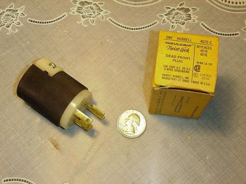 Hubbell Twist-Lock 4570 C Dead Front Plug 15A 250V NEW IN BOX!
