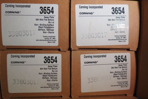 Case/100 Corning 384 Well Black NBS Flat Bottom Assay Plates #3654  Microplates