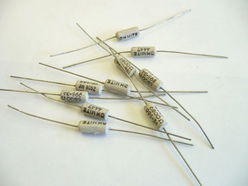 10 PCS OHMITE 995-3A RESISTOR 6800 OHMS 3 WATTS .23 ODA x .580 L FREE SHIPPING!